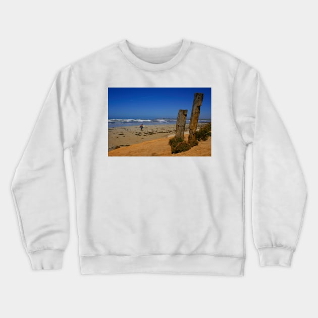 An Australian Surfing Beach Crewneck Sweatshirt by jwwallace